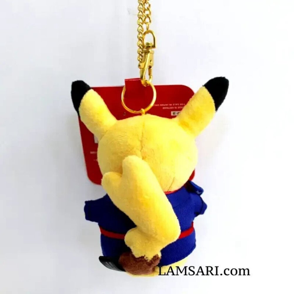 Pokemon Center Original Pikachu Flight Attendant Plush Keychain Narita Red Scarf - Picture 4 of 6